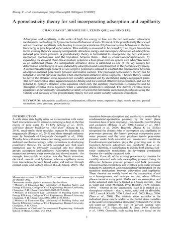 Más sobre Una teoría de la poroelasticidad para suelos que incorpora adsorción