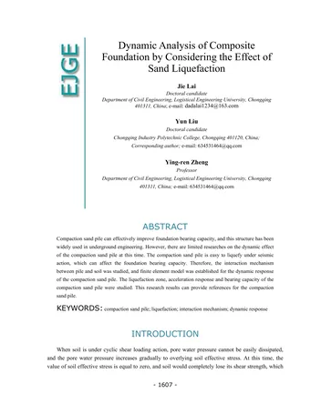 Más sobre Análisis dinámico de cimientos compuestos considerando el efecto de la licuefacción de la arena