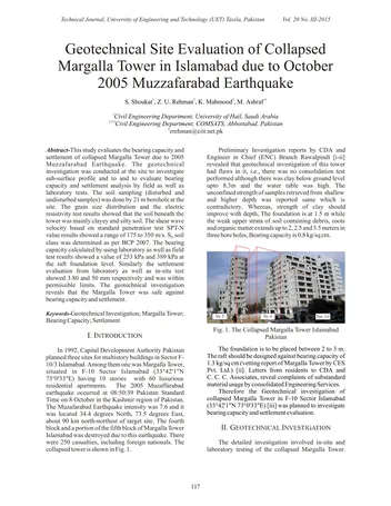 Más sobre Evaluación del Sitio Geotécnico de la Torre Margalla Colapsada en Islamabad debido a Oc