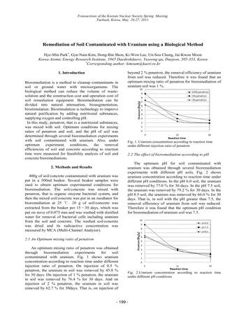 Más sobre Remediación de Suelos Contaminados con Uranio Usando un Método Biológico